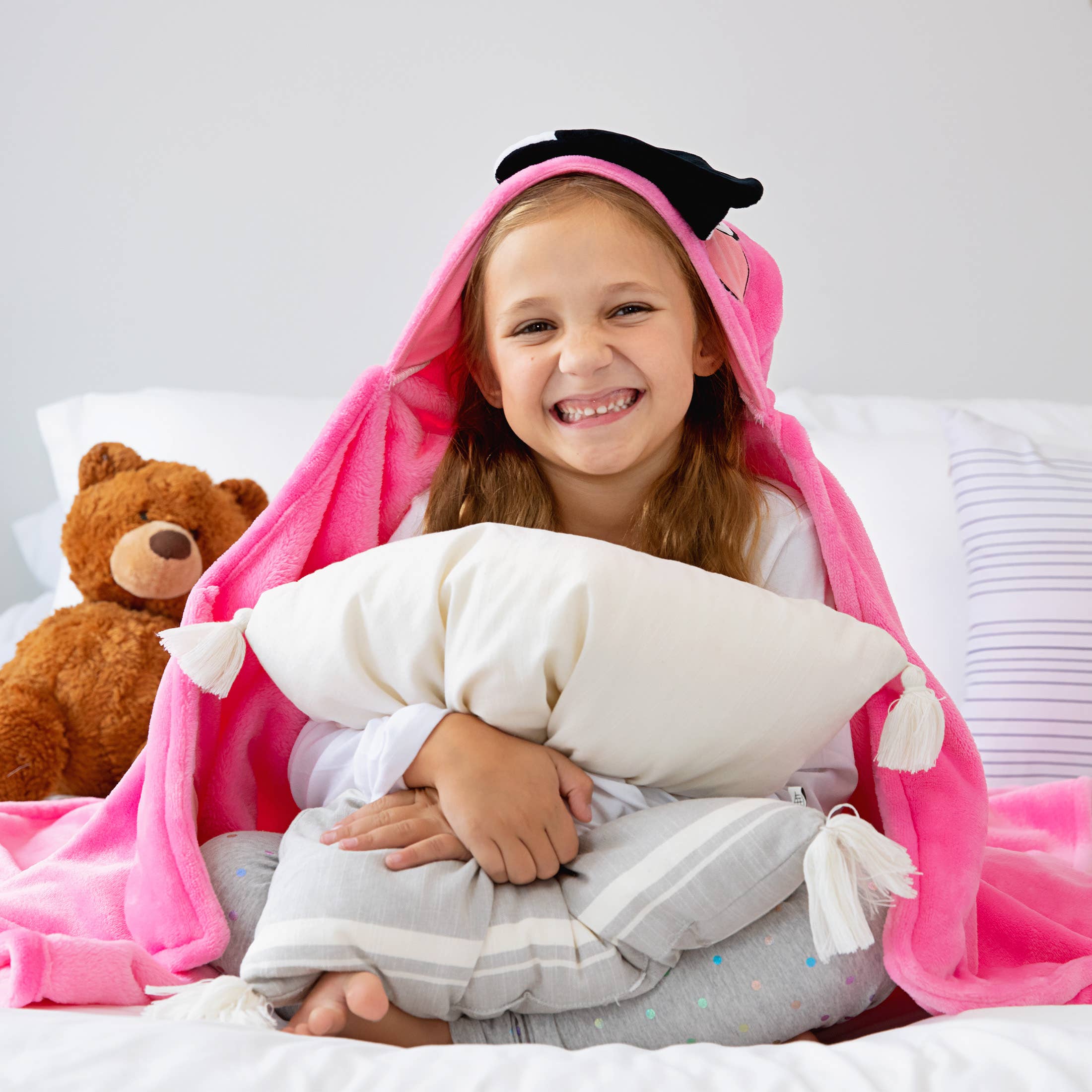 Canoogles – Großhandel Bettdecke – Kind & Baby – Flamingo Kids Kapuzen-Decke3