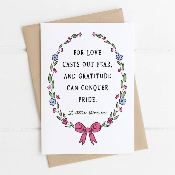 Little Women - 'Love Casts Out Fear' Literary Quote Card for wholesale by Quote and Quill