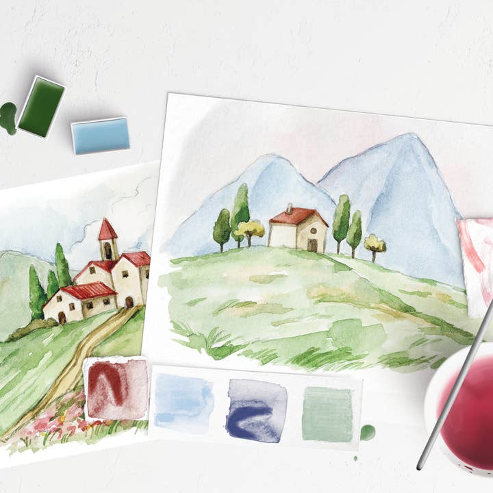 Cate Paper Co. - Wholesale DIY Craft Kit - Italian Fields watercolor painting kit