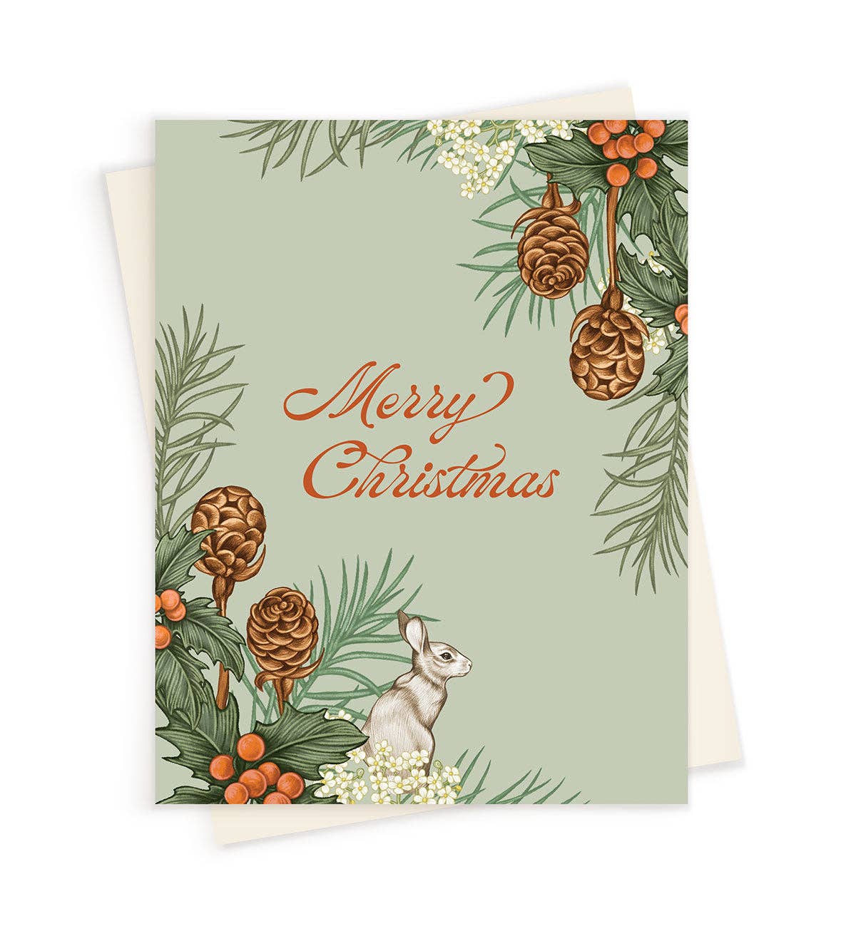 LINNA - Wholesale Christmas Card - Holiday | Holly & Hare Merry Christmas| Greeting Card0