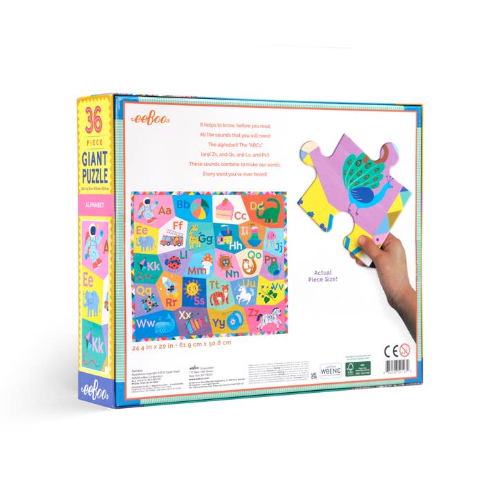 eeBoo - Wholesale Puzzle - Kids - Alphabet 36 Piece Giant Puzzle1