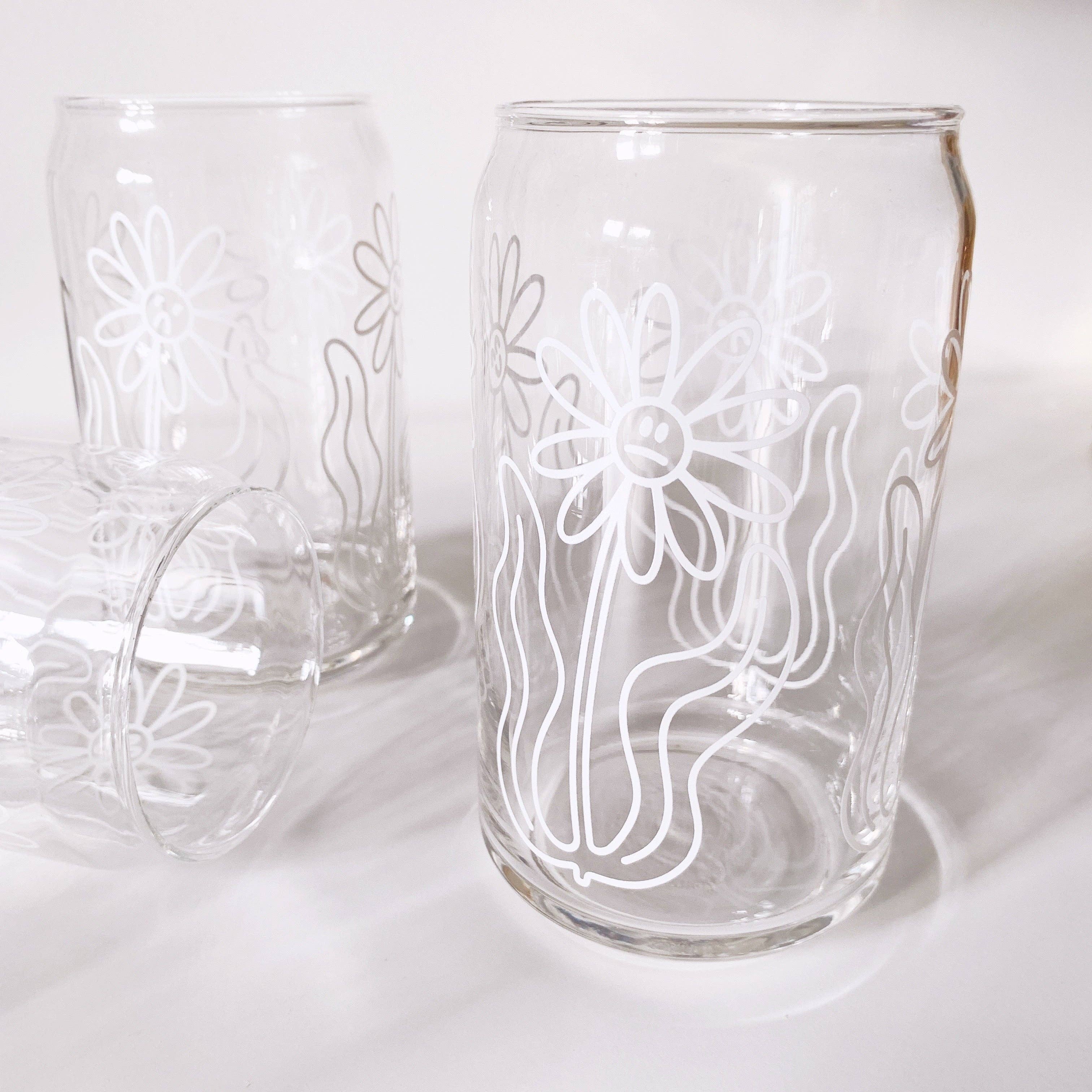 KANDS.CO - Wholesale Drinking Glass/Cup - Moody Florals Can Glass3