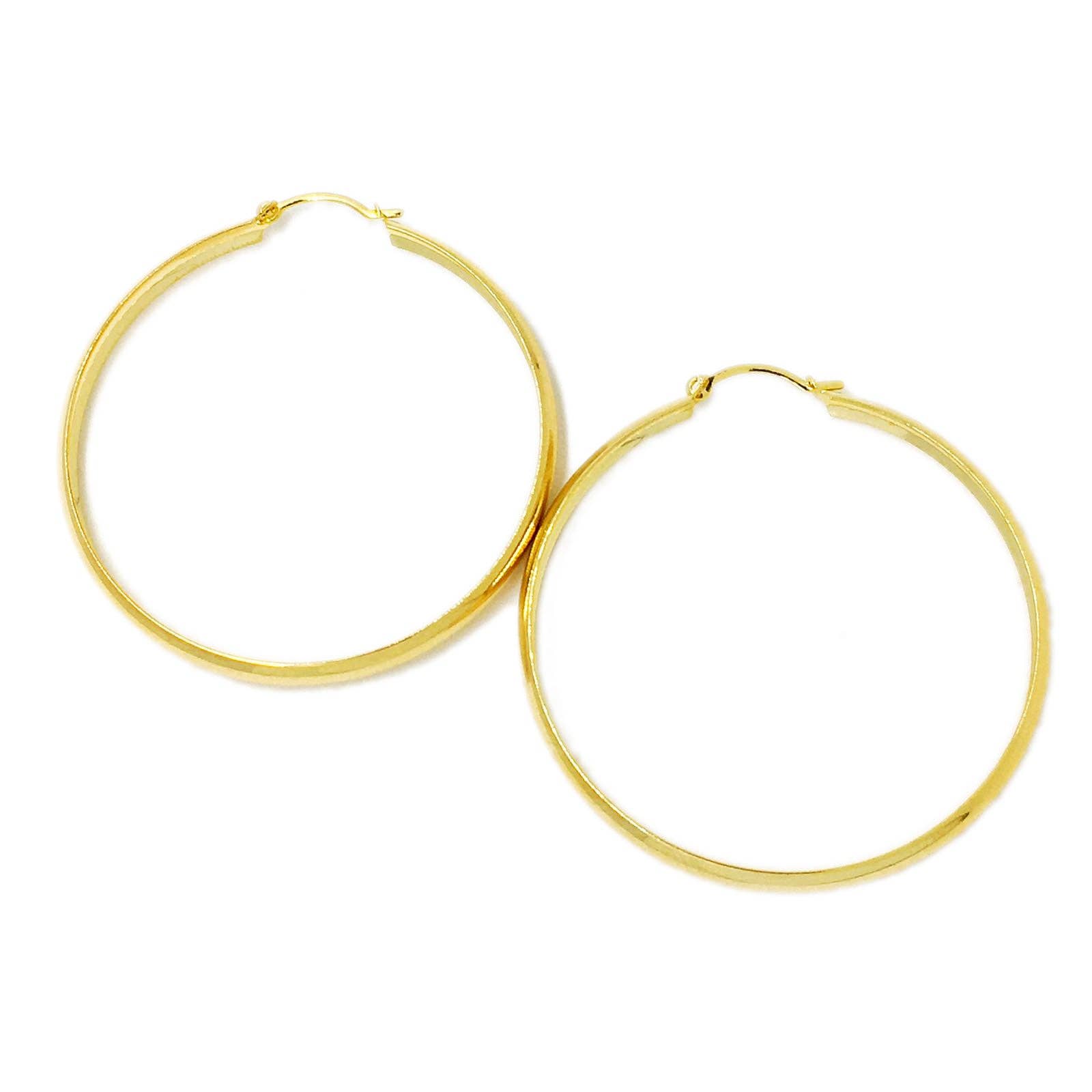 GoldFi - Wholesale Hoop Earrings - Light 18k Gold Filled Hoop Earrings 50mm Diameter2