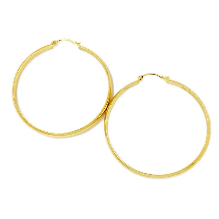 GoldFi - Wholesale Hoop Earrings - Light 18k Gold Filled Hoop Earrings 50mm Diameter2