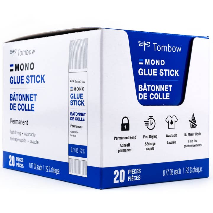 Tombow - Wholesale Glue - MONO Glue Stick, Medium, 20-Piece Display Box