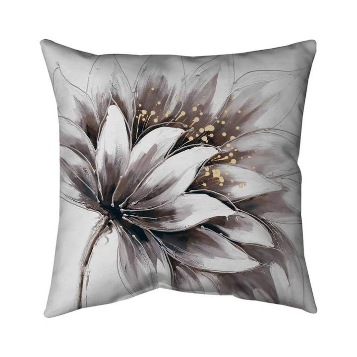 Röd Lila blomma med guldcenter | Invändig kudde 26 ”x 26" för wholesale på Faire