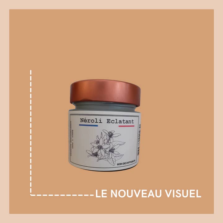 Bougie 180gr Neroli cires de soja et colza pour la vente par LA BOUGIE DES JARDINS