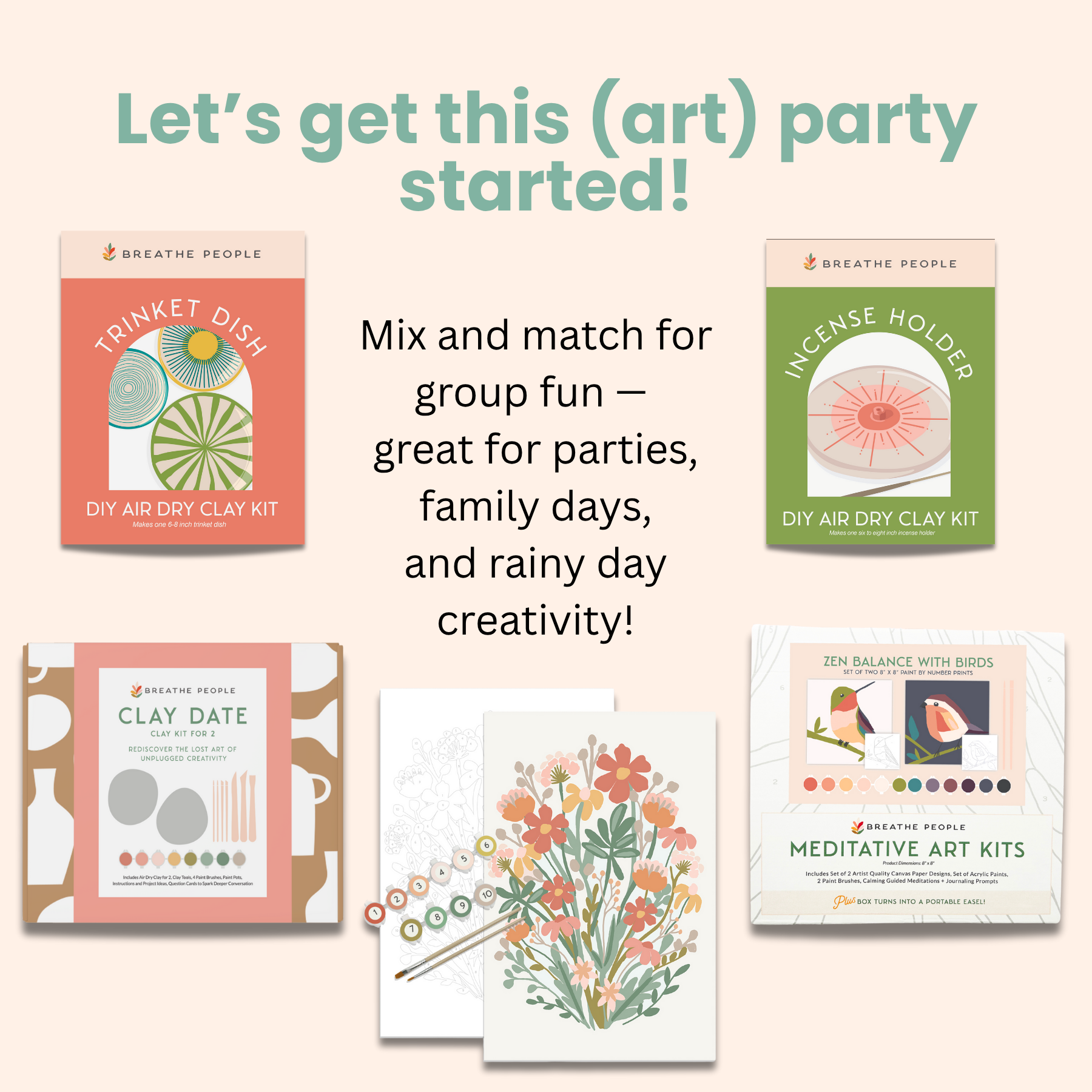 Breathe People - Wholesale DIY Craft Kit - DIY Air Dry Clay Kit- Make Your Own Hanging Plant Pot7