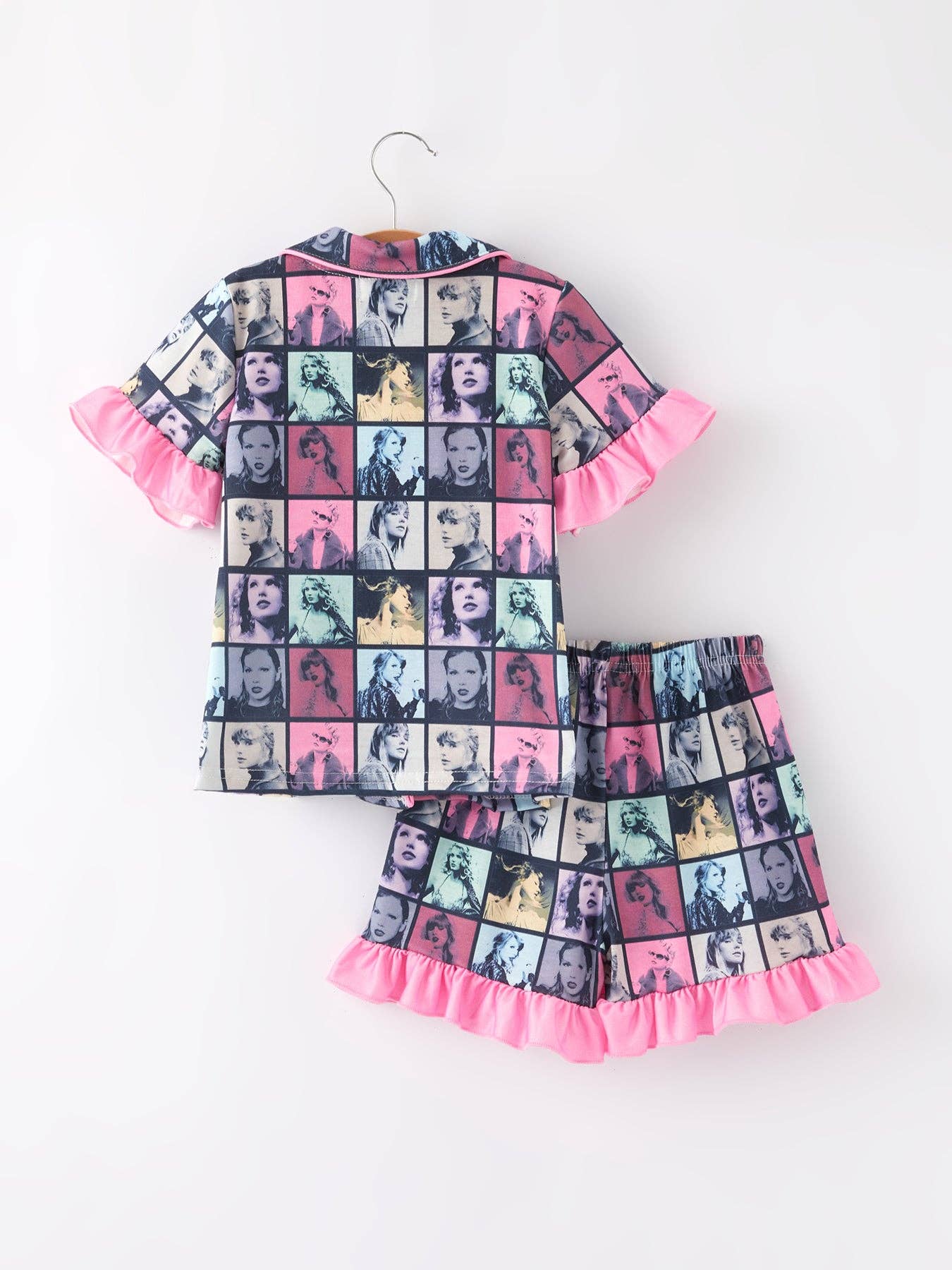 Rylee Faith Designs - Wholesale Sleepwear Set - Kids - Mommy me Black TS Summer Ruffle Pajama Set1