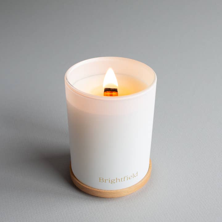 Brightfield - Wholesale Jar/Filled Candle - Saturday Non-Toxic Coconut Soy Candle with Wood Wick