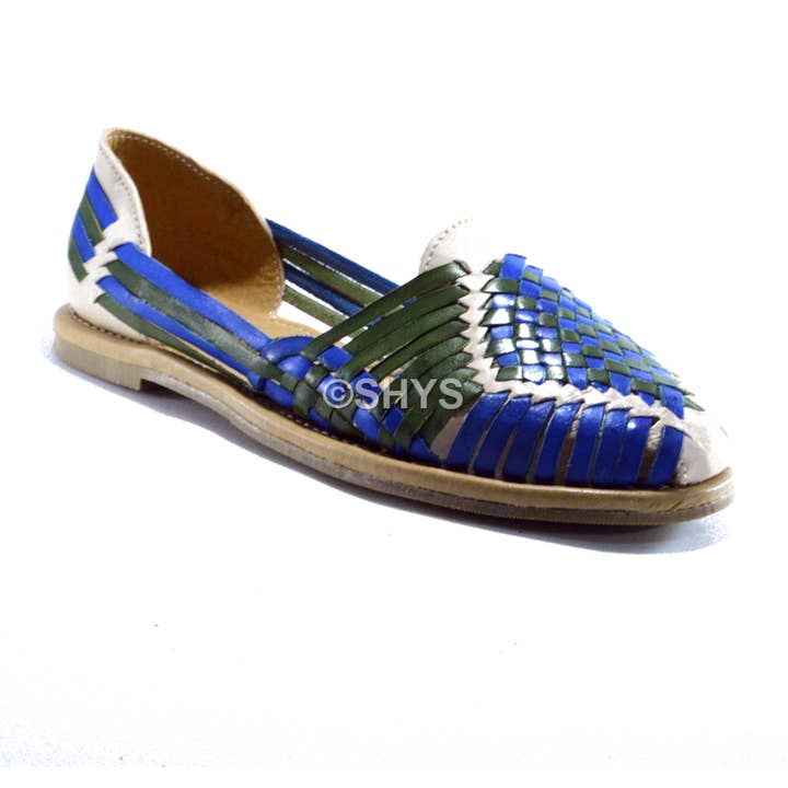Leather Mexican Sandals For Woman GreenDes-007-2 for wholesale by SHYS