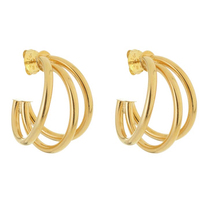 SE803B 18K vergoldete "große" Creolen für den Großhandel von Sai Brazil