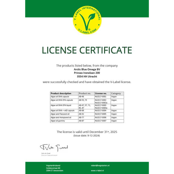 Arctic Blue - Wholesale Oral supplement/vitamin - Algae Oil DHA - Vegan (60 small capsules)8