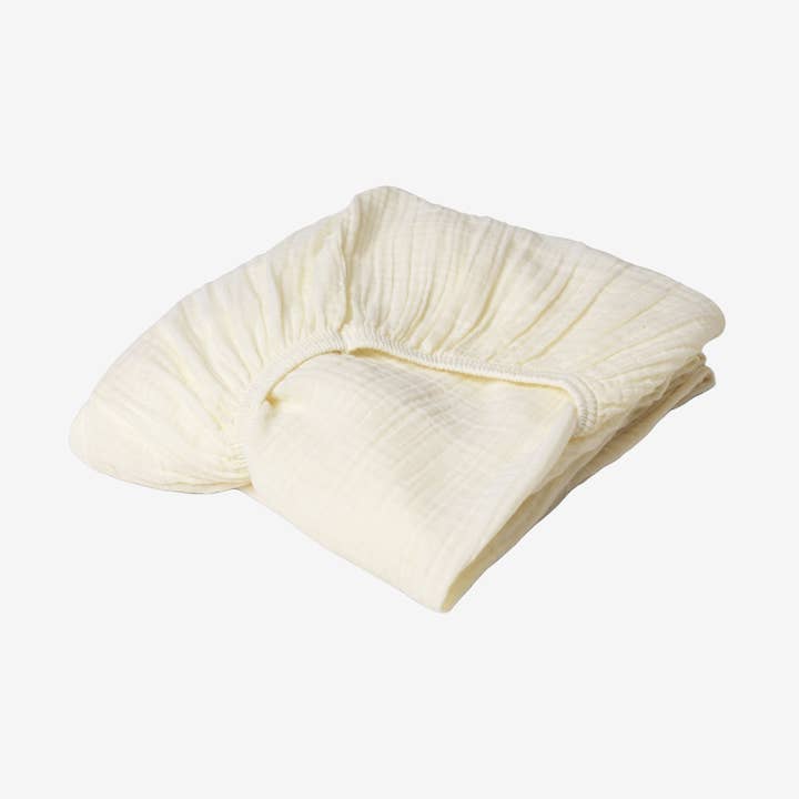 Muslin Fitted Sheet Cream for wholesale by Lubilu Copenhagen