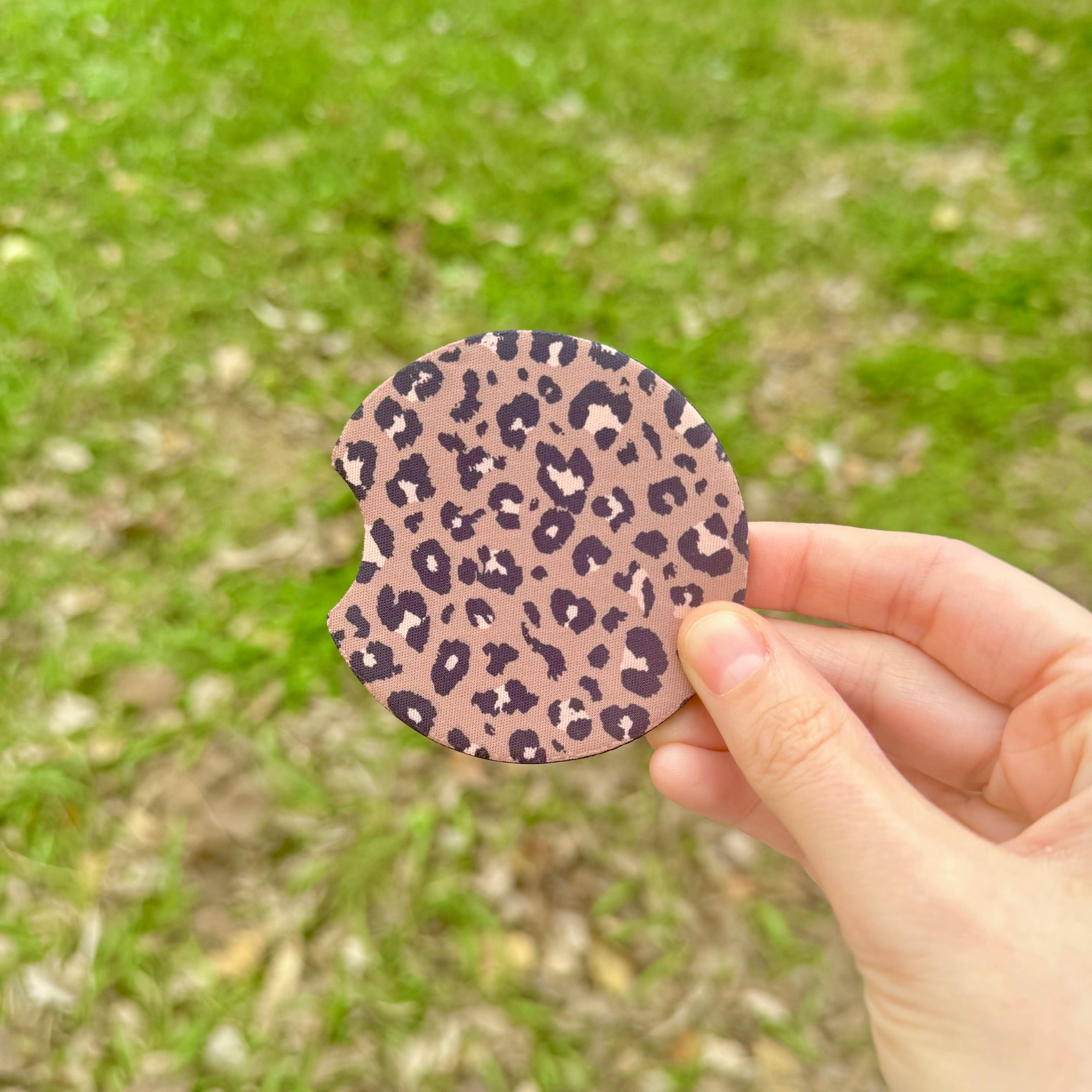 XO Wholesale - Wholesale Car Coaster - Women's - Brown Leopard Western Howdy Neoprene Car Coasters0