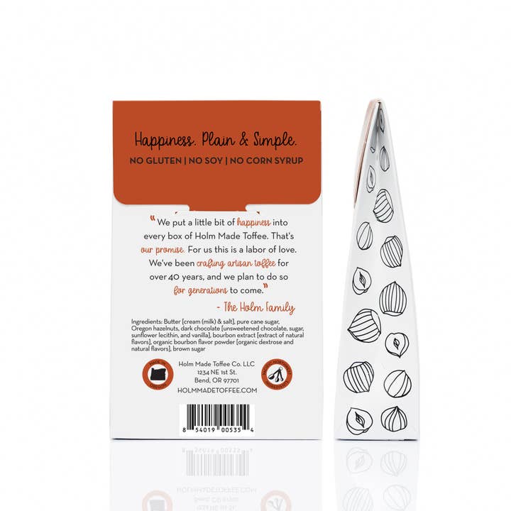Holm Made Toffee Co. - Vente Caramel anglais - Sucre brun Bourbon - Toffee aux noisettes de l'Oregon4