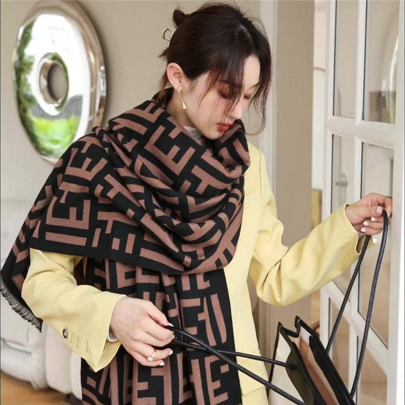 ShieldChic - Wholesale Scarf - Women's - Jacquard Fringed Cashmere-Like Scarf2