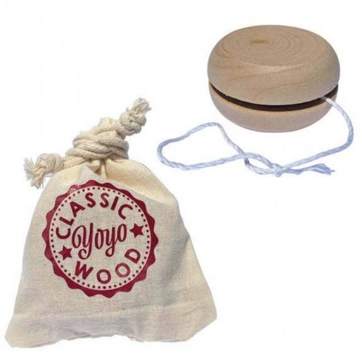 Kids Party Craft – wholesale Wood toy – Child – Wooden YoYo 5.5cm In Cotton Bag0
