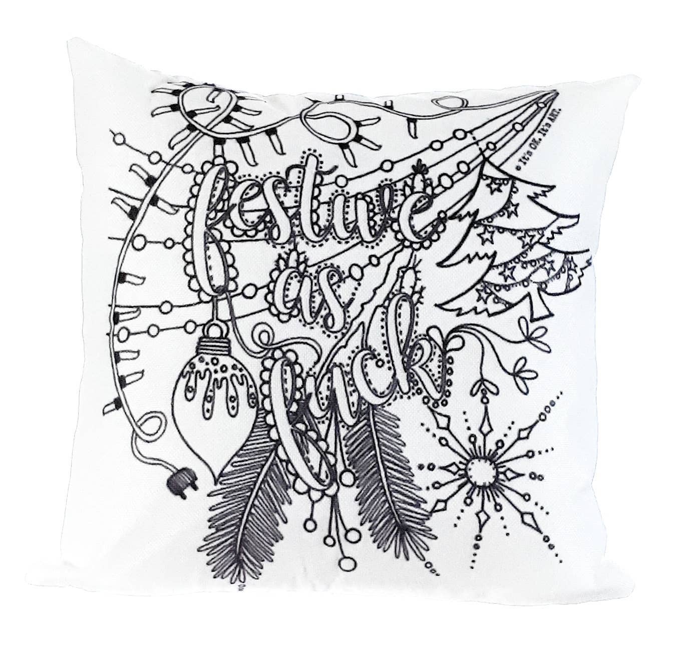 It's OK. It's ART. - Wholesale Throw Pillow Cover - Festive As Fuck Christmas Holiday Throw Pillow Cover1