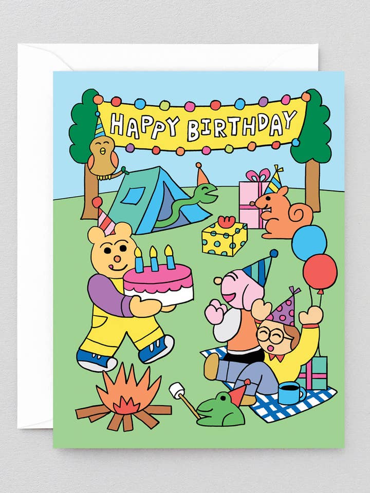 Happy Birthday Picnic Party Kids Greetings Card for wholesale by Wrap (US duties paid)