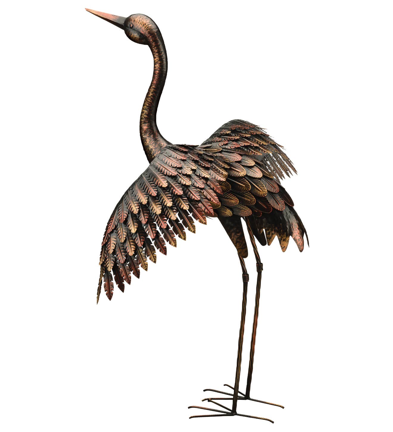 Regal Art & Gift - Wholesale Outdoor Ornament/Decor - Bronze Crane 41" - Wings Out1