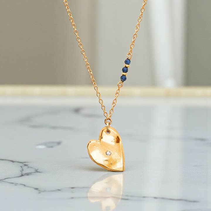 Heart of Gold Necklace for wholesale by J + I Jewelry