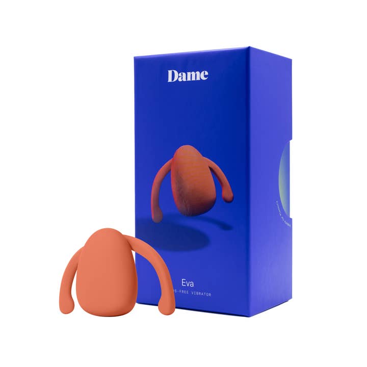 Eva Hands-Free Couples Vibrator – Waterproof (Papaya) for wholesale by Dame Products