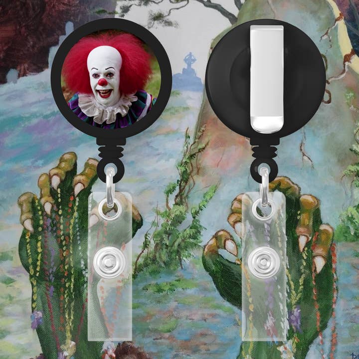 Pennywise Badge Reel for wholesale by Graveyard Offerings