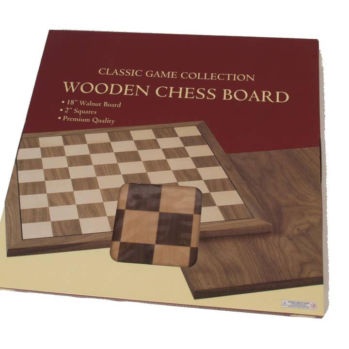 Échiquier en noyer de 18 po. pour la vente par University Games