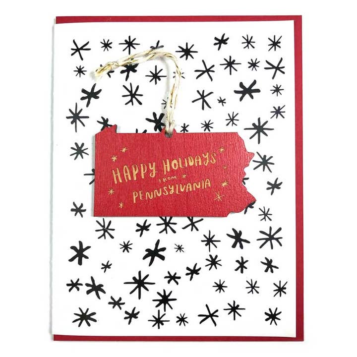 Happy Holidays from Pennsylvania Ornament w/Card for wholesale by SnowMade