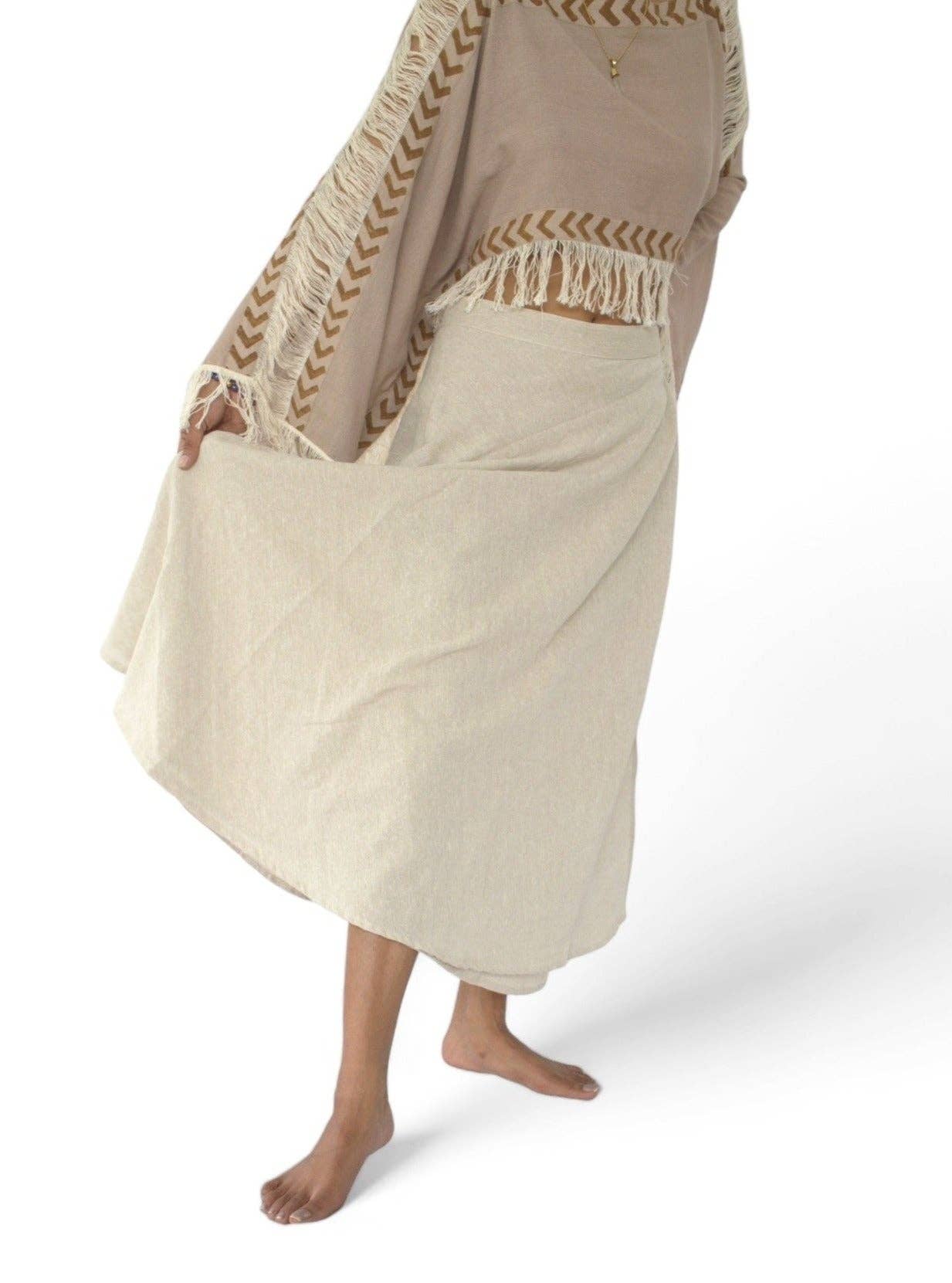 Sacred Ceremony - Wholesale Skirt - Women's - Organic Cotton Cool Sand Wrap Skirt1