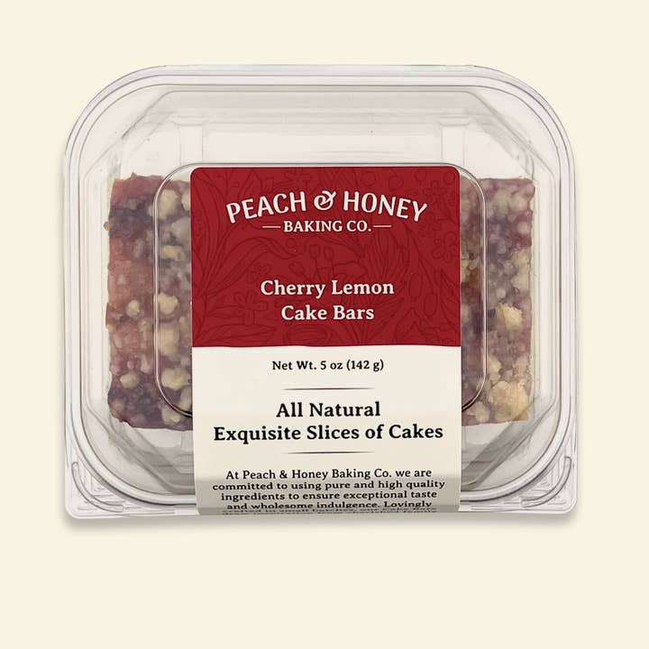 Cherry Lemon Cake Bars (4 bars) for wholesale by Peach & Honey Baking Company