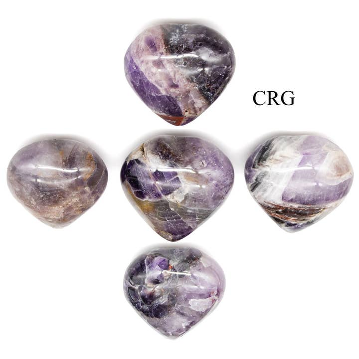 QTY 1 - Amethyst Puffy Heart / 2" Avg for wholesale by Crystal River Gems LLC