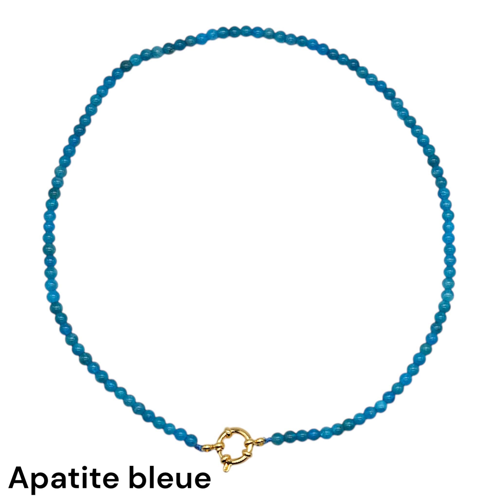 Foliesbijoux - Wholesale Beaded/Pearl Necklace - 43 cm necklace in 4 mm with gold-plated stainless steel buoy clasp (20 stones available)18