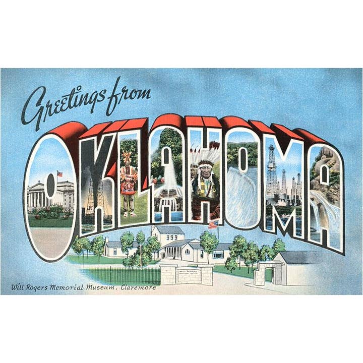 Postcard OK-94 Greetings from Oklahoma for wholesale by Found Image Press