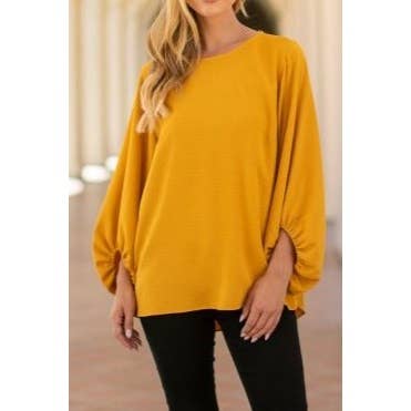 PLUS SIZE JACQUARD LEOPARD BALLOON SLEEVE BLOUSE for wholesale by Curve Market