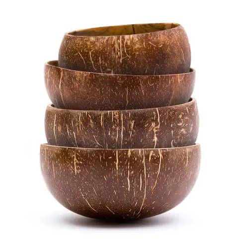 Bols de Noix de Coco Originaux Non Marqués - Vrac 50 QTÉ pour la vente par Rainforest Bowls