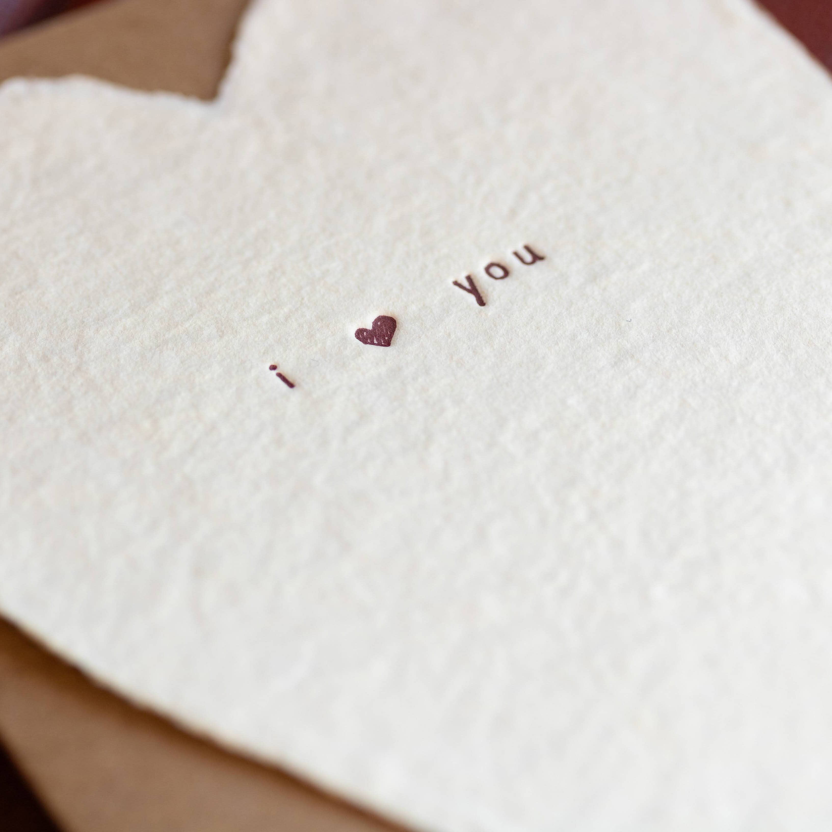 Oblation Papers & Press - Wholesale Love Card - I Love You Greeted Heart Handmade Paper Letterpress Card2