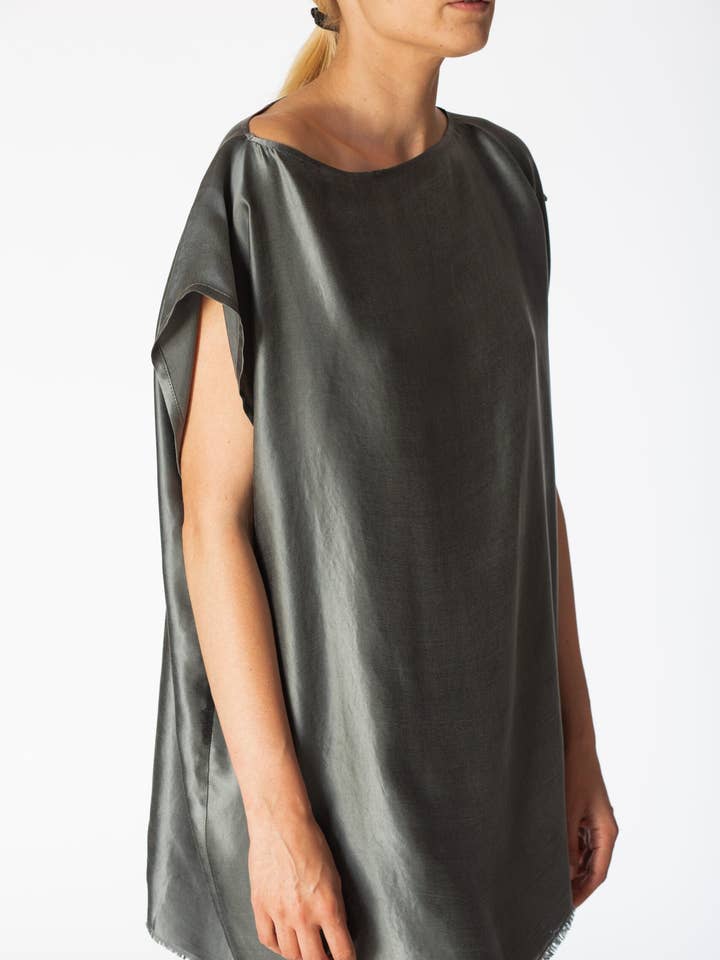 TOME Sleeveless T-Shirt 100% BEMBERG Gray/Cyclamen/Powder Pink for wholesale by ZEROBARRACENTO