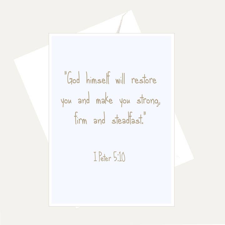 God Himself Will Restore You & Make... Friendship Faith Card for wholesale by Bellflower Girl