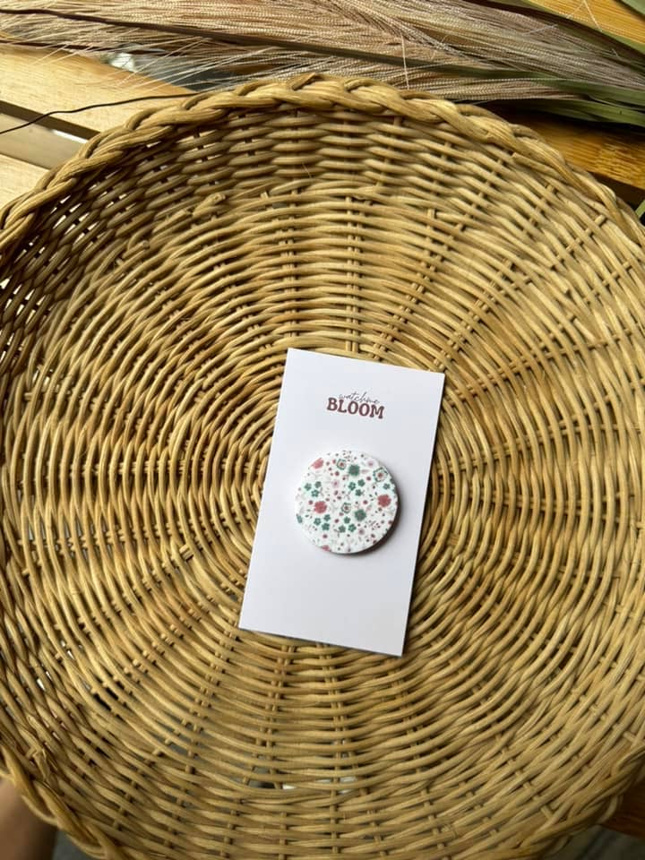 Floral Patterned Polymer Clay Needle Minder for wholesale by Watch Me Bloom