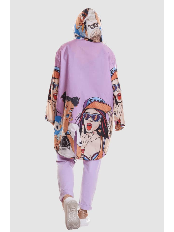 BanBat - Wholesale Raincoat - Women's - Printed hooded raincoat - REF: 20266-31