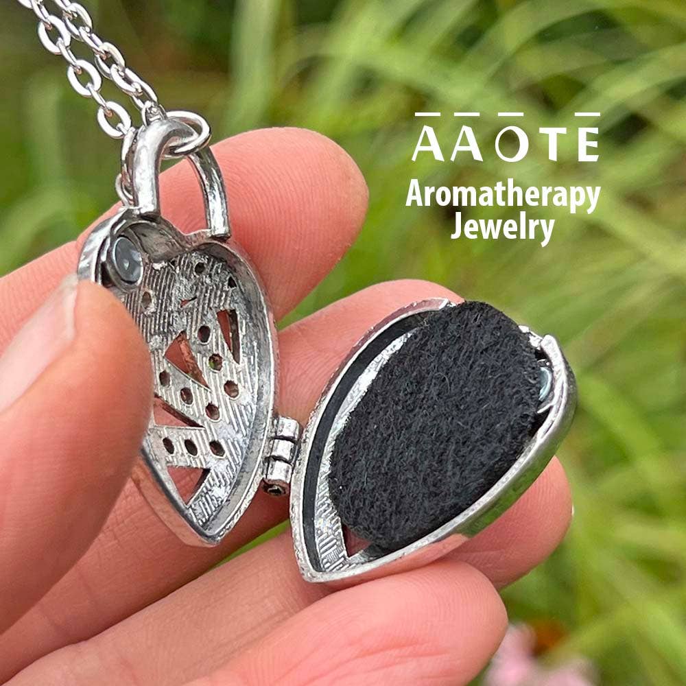 AAOTE - Wholesale Aromatherapy Necklace - Valentine Gift Aromatherapy Diffuser Locket on long chain26