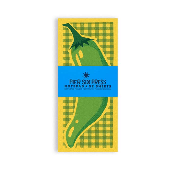Piment Vert - Bloc-notes du Marché Risograph pour la vente par Pier Six Press