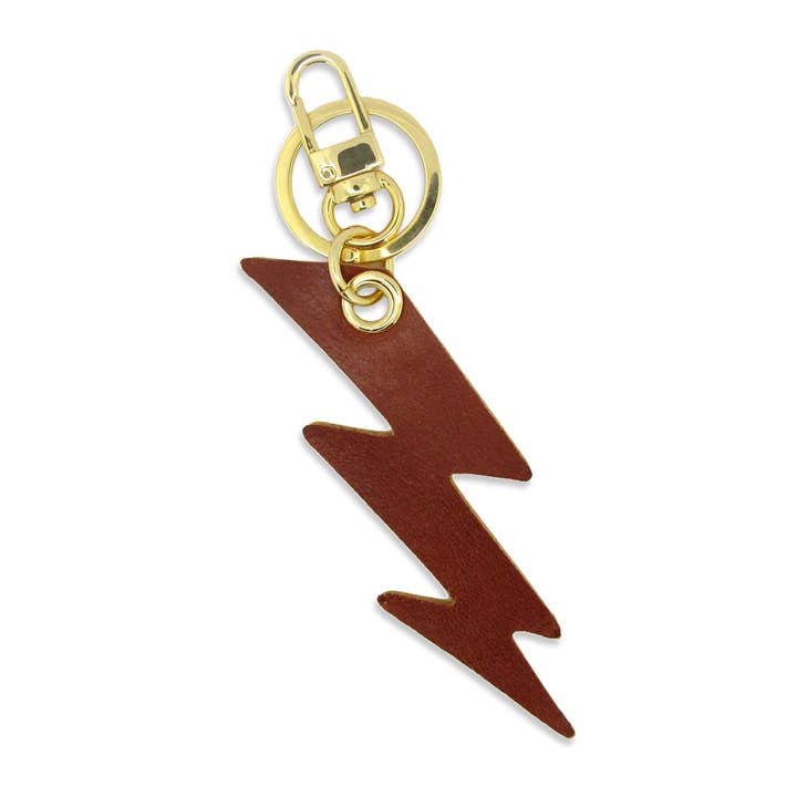 'Alkemest - Wholesale Keychain - Unisex - Neon Leather Lightning Bolt Key Ring / Bag Charms: 3 Colours5