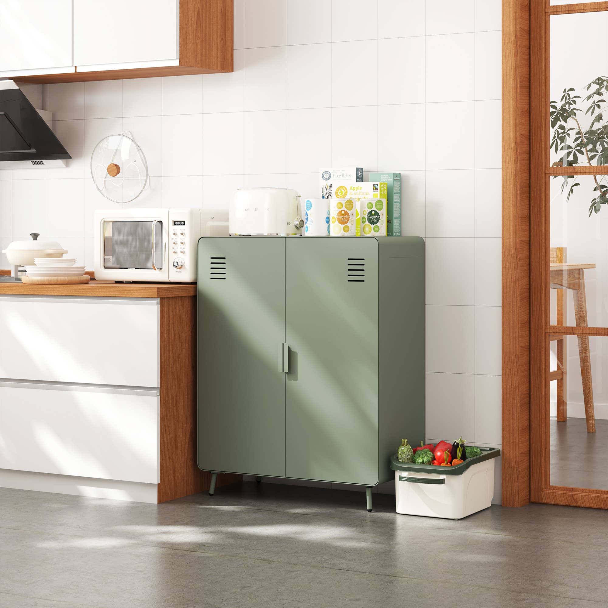 HOMYCASA DESIGN INC - Wholesale Cabinet - Industrial 2-Door Steel Storage Cabinet - 31.5" Wide20