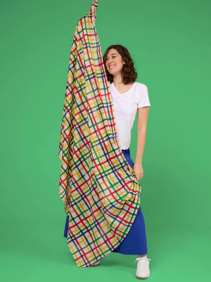 MULTICOLORED GINGHAM SCARF for wholesale by MADE IN SENS