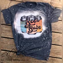 Beer Babe Bleach Tee for wholesale by Hillside Apparell
