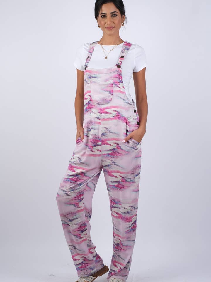 Abstract Rosy Pink Overalls for wholesale by Sacred Threads