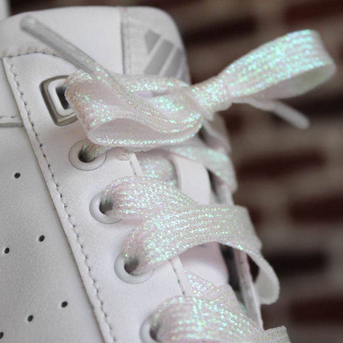 furiouslaces - Venta al por mayor Cordones de zapatos - Mujer - Cordones blancos con brillo para zapatillas y botas5
